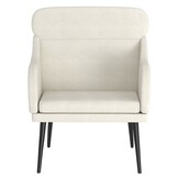 Crèmekleurige fluwelen fauteuil 63x76x80 cm | 34% korting