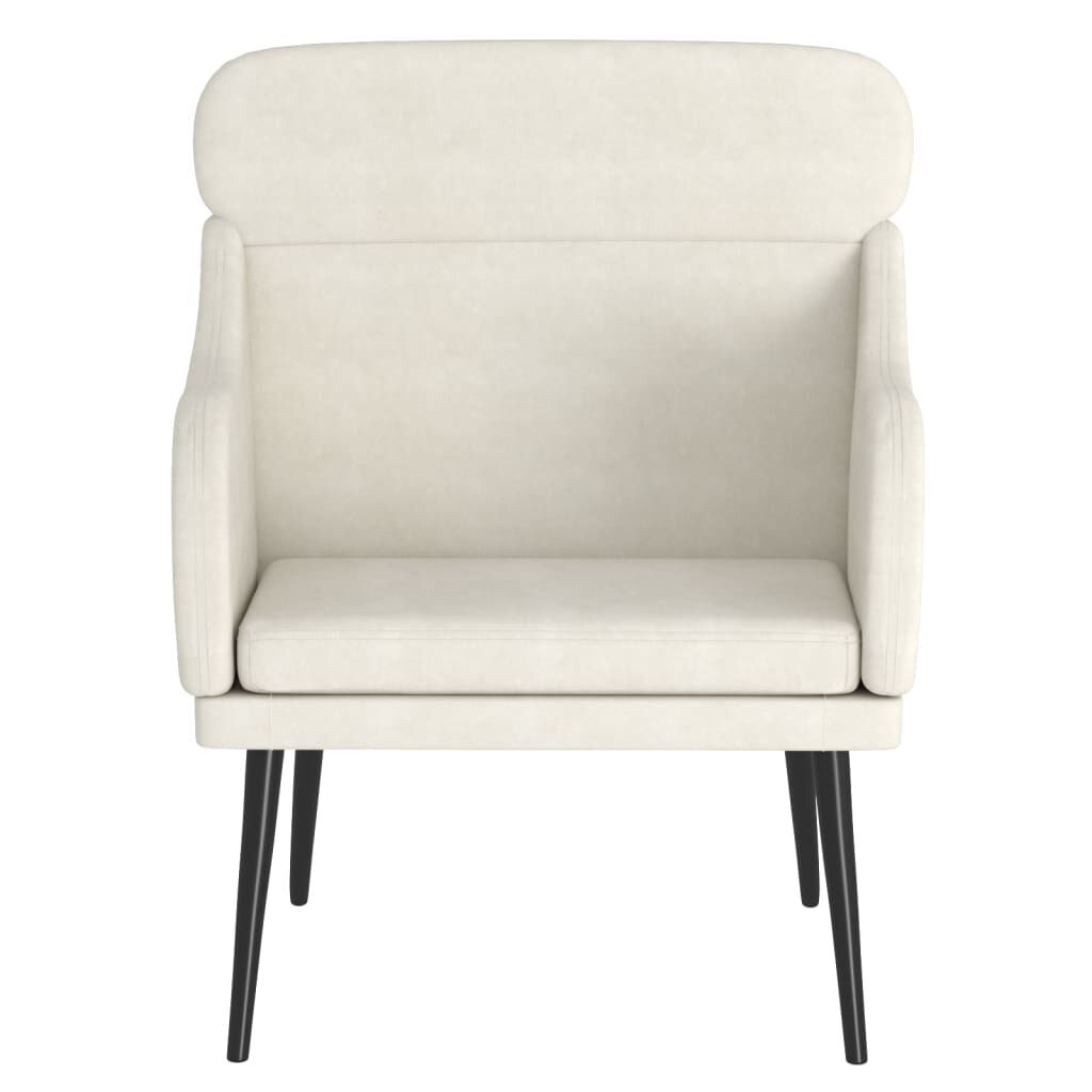 Crèmekleurige fluwelen fauteuil 63x76x80 cm | 34% korting