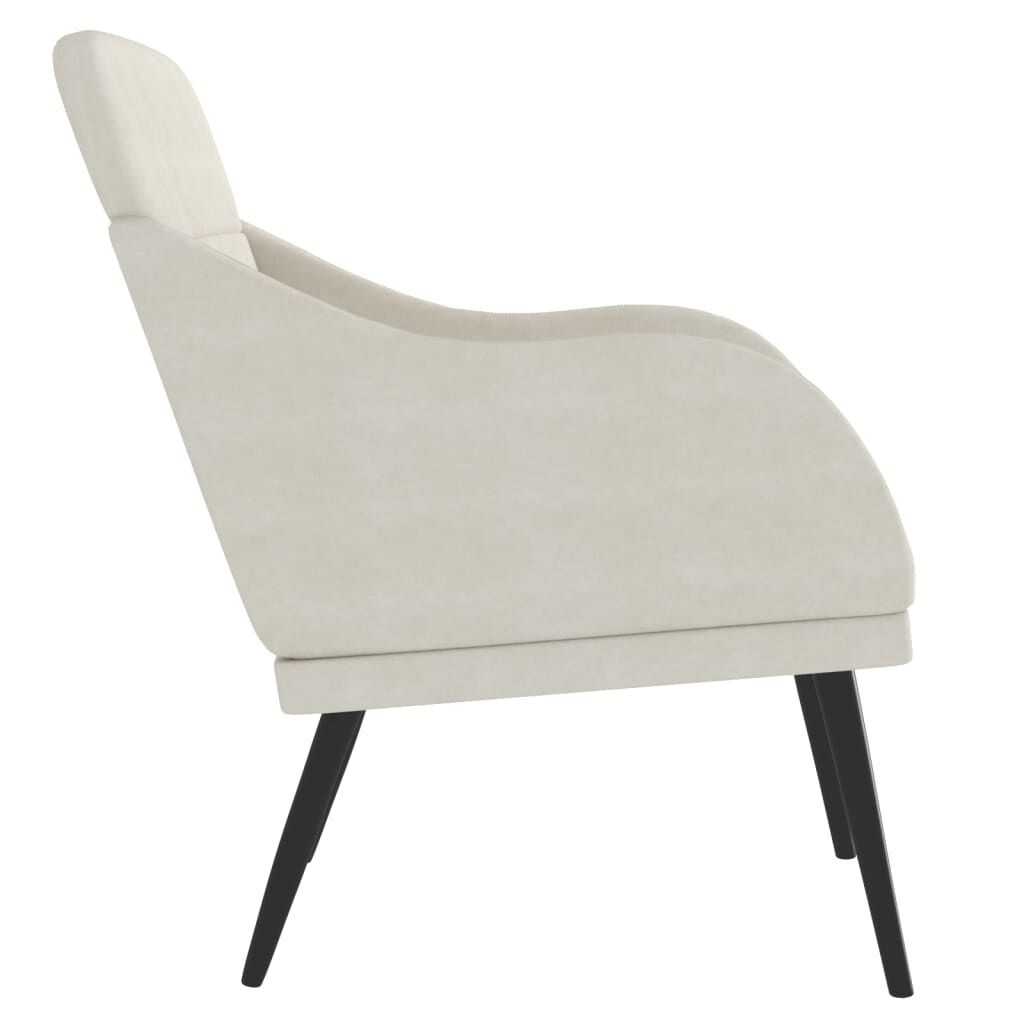 Crèmekleurige fluwelen fauteuil 63x76x80 cm | 34% korting