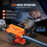 VEVOR Nautica Membraanpomp, 12 V, 3 GPM, 11,36 l/min, 4-kamer-waterpomp, 12 volt DC met automatische drukschakelaar, 40-100 psi, 55 psi, MNPT-aansluiting voor camper, jacht, voedsel, truck, camper,