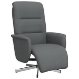 vidaXL Fauteuil verstelbaar met voetensteun stof donkergrijs