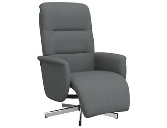 vidaXL Fauteuil verstelbaar met voetensteun stof donkergrijs