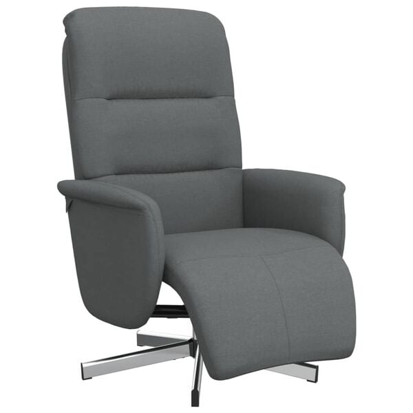 vidaXL Fauteuil verstelbaar met voetensteun stof donkergrijs