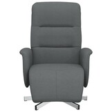 vidaXL Fauteuil verstelbaar met voetensteun stof donkergrijs