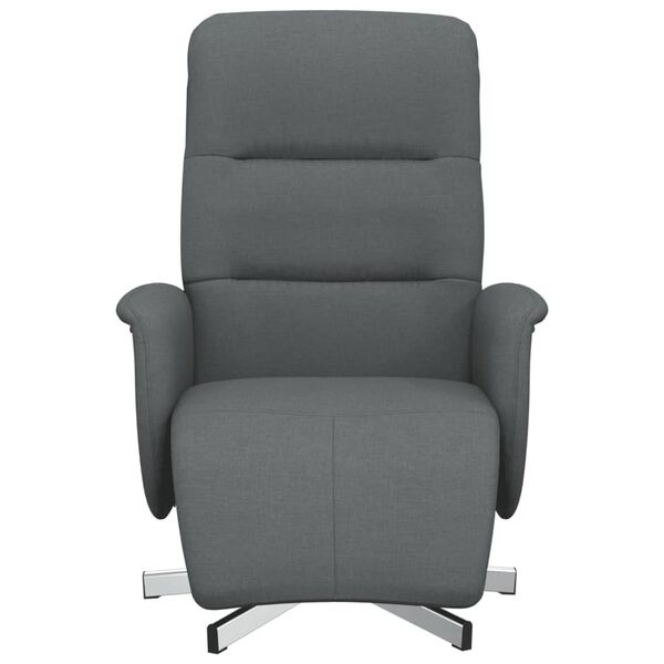 vidaXL Fauteuil verstelbaar met voetensteun stof donkergrijs