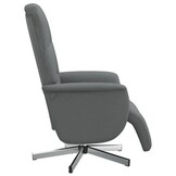 vidaXL Fauteuil verstelbaar met voetensteun stof donkergrijs