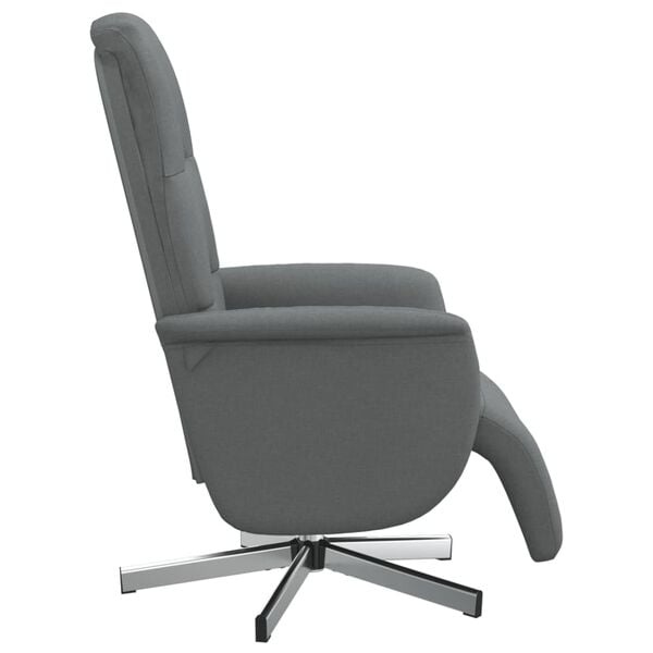 vidaXL Fauteuil verstelbaar met voetensteun stof donkergrijs
