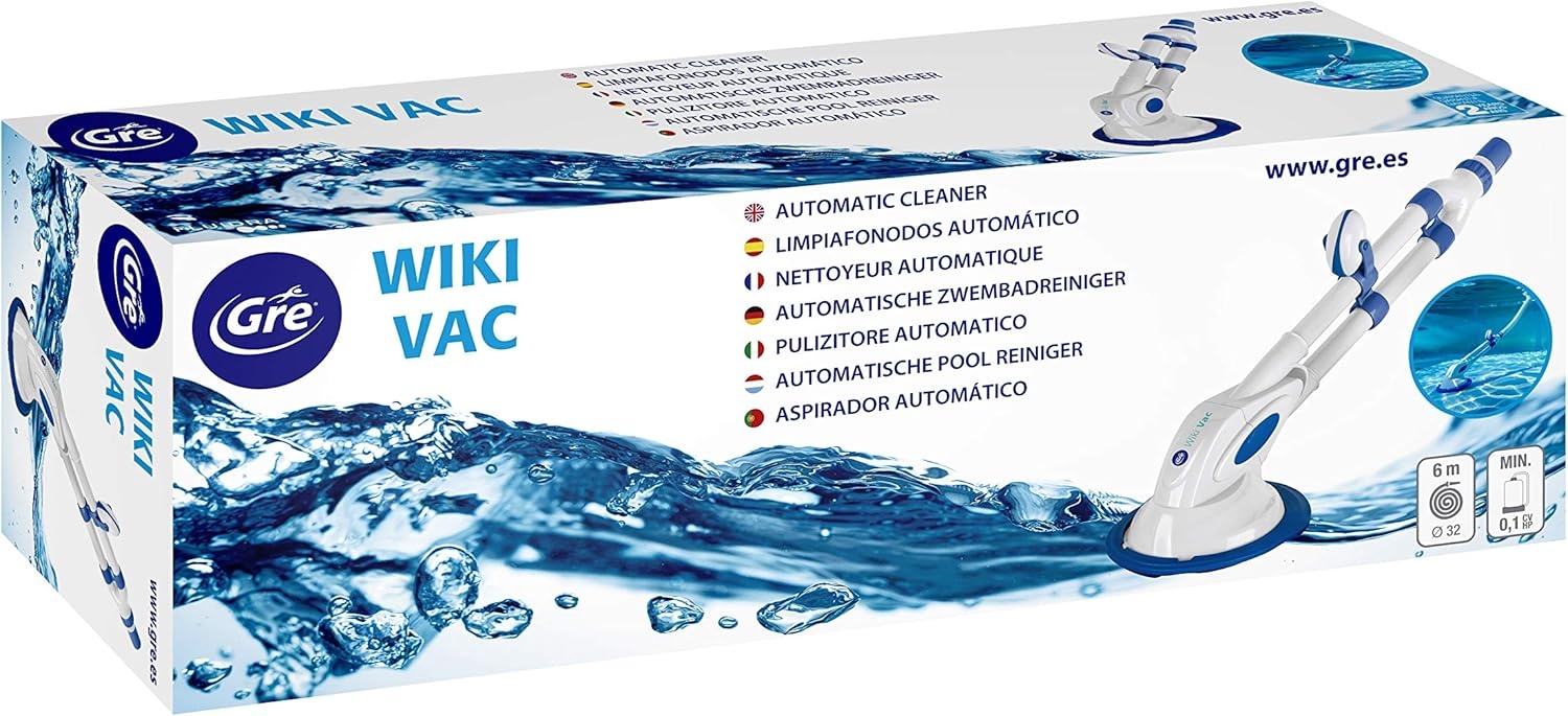 Gre 90399 Wiki Vac Automatische Zwembadreiniger, 0.1 PK, Blauw, 80 x 70 x 47 cm