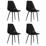 vidaXL Eetkamerstoelen 4 st PP zwart