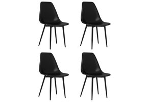 Eetkamerstoelen 4 stuks PP Zwart - 35% Korting
