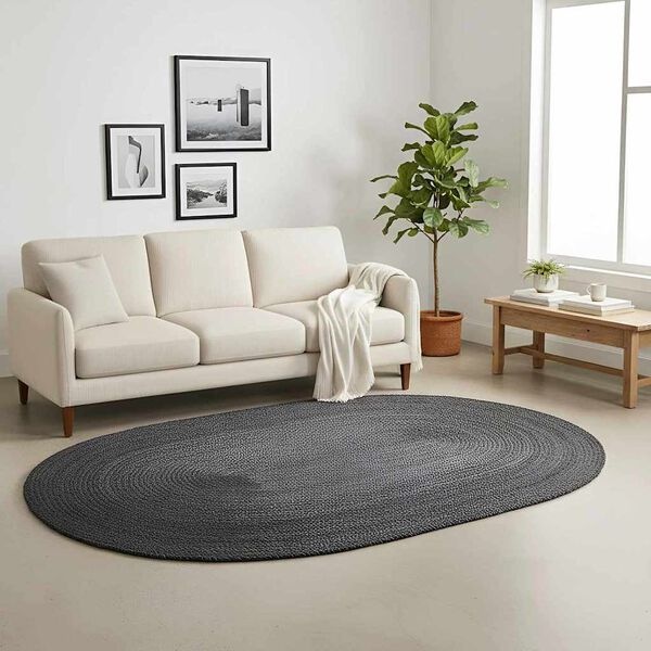 vidaXL Vloerkleed Natuurlijk en Zwart 300 x 300 cm Jute
