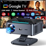1500 ANSI / Google TV / Auto Focus: XIWBSY draagbare projector 38000 lumen, 360° draaibaar, wifi 6, Bluetooth 5.3, spraakbediening, ondersteuning 4K 1080P, videoprojectoren voor thuisbioscoop/outdoor