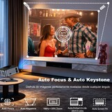 1500 ANSI / Google TV / Auto Focus: XIWBSY draagbare projector 38000 lumen, 360° draaibaar, wifi 6, Bluetooth 5.3, spraakbediening, ondersteuning 4K 1080P, videoprojectoren voor thuisbioscoop/outdoor