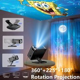 1500 ANSI / Google TV / Auto Focus: XIWBSY draagbare projector 38000 lumen, 360° draaibaar, wifi 6, Bluetooth 5.3, spraakbediening, ondersteuning 4K 1080P, videoprojectoren voor thuisbioscoop/outdoor