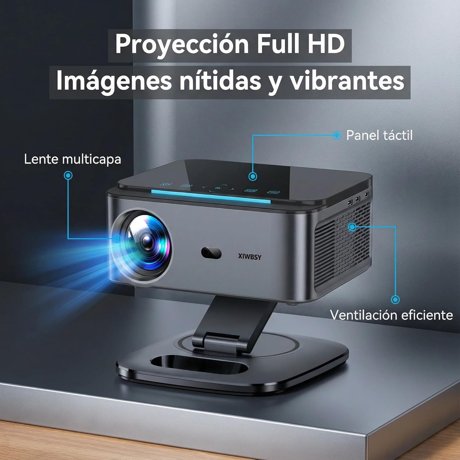 1500 ANSI / Google TV / Auto Focus: XIWBSY draagbare projector 38000 lumen, 360° draaibaar, wifi 6, Bluetooth 5.3, spraakbediening, ondersteuning 4K 1080P, videoprojectoren voor thuisbioscoop/outdoor