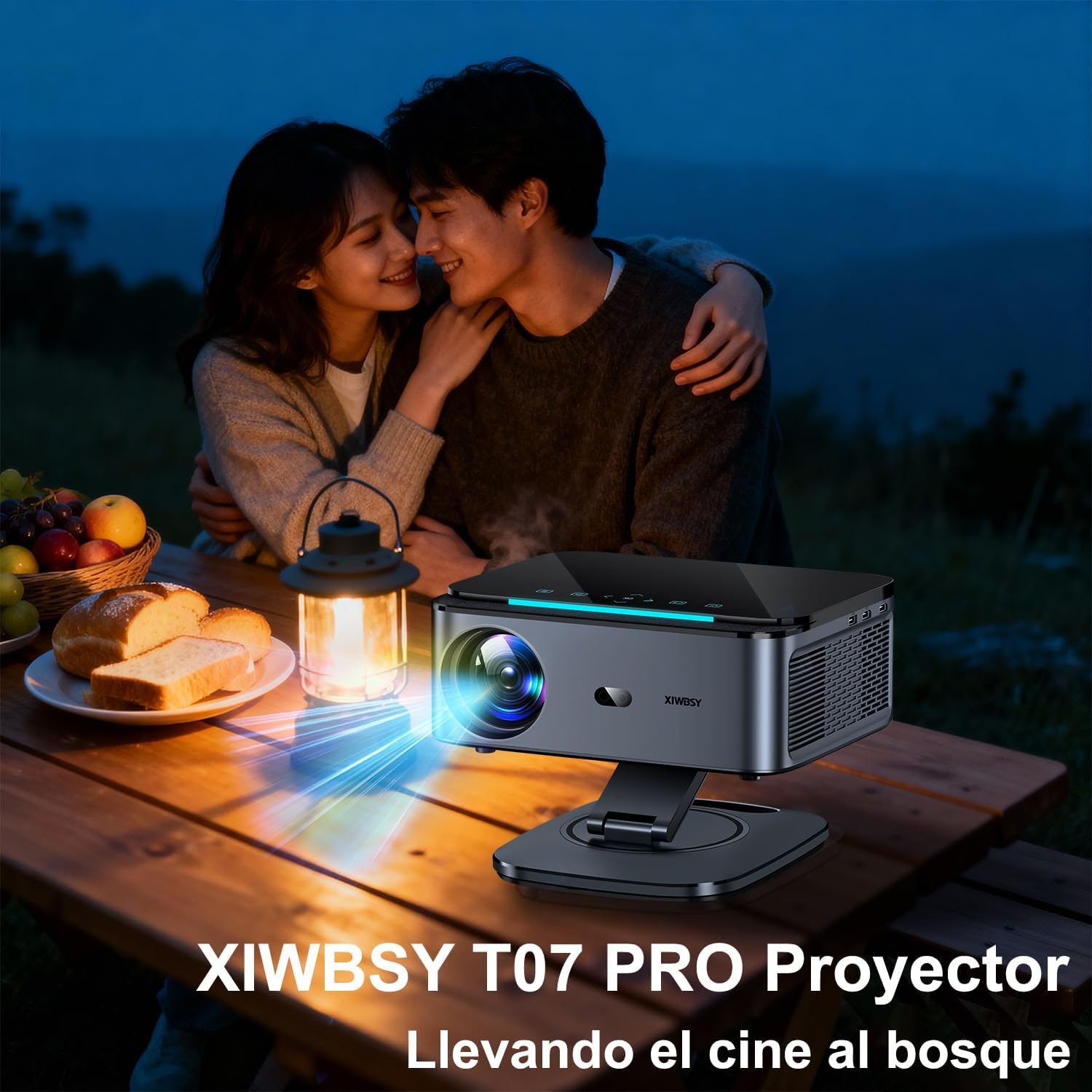 1500 ANSI / Google TV / Auto Focus: XIWBSY draagbare projector 38000 lumen, 360° draaibaar, wifi 6, Bluetooth 5.3, spraakbediening, ondersteuning 4K 1080P, videoprojectoren voor thuisbioscoop/outdoor
