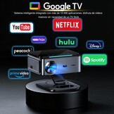 1500 ANSI / Google TV / Auto Focus: XIWBSY draagbare projector 38000 lumen, 360° draaibaar, wifi 6, Bluetooth 5.3, spraakbediening, ondersteuning 4K 1080P, videoprojectoren voor thuisbioscoop/outdoor