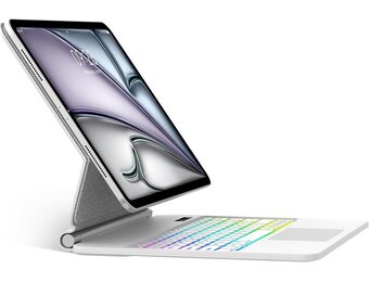 SENGBIRCH Magic Keyboard met Cover en Trackpad voor iPad Air 13" (2024/2025) en iPad Pro 12.9" - QWERTZ Duits, Wit