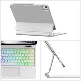SENGBIRCH Magic Keyboard met Cover en Trackpad voor iPad Air 13" (2024/2025) en iPad Pro 12.9" - QWERTZ Duits, Wit