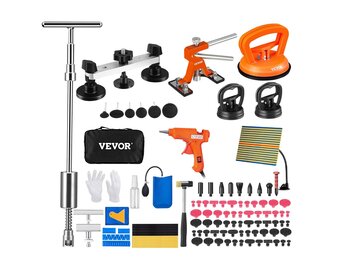VEVOR 107-delige reparatieset voor deuken zonder verf, met goudkleurige lifter, brugtrekker, glijhamer, zuignap, stoomreiniger voor auto's