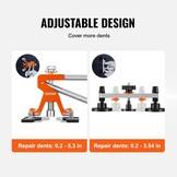 VEVOR 107-delige reparatieset voor deuken zonder verf, met goudkleurige lifter, brugtrekker, glijhamer, zuignap, stoomreiniger voor auto's
