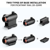 AOMEKIE Red Dot Vizier voor Airsoft, 11 Helderheidsstanden, voor 20 mm rail