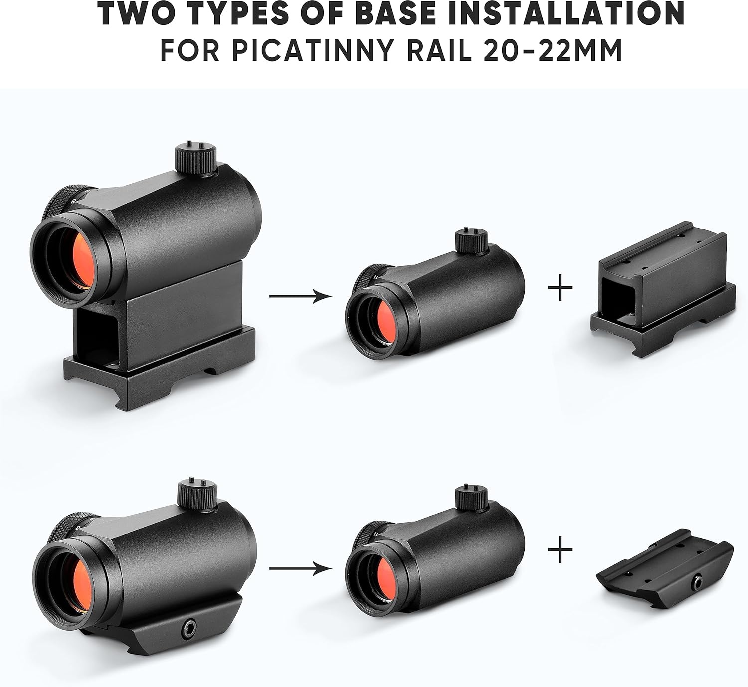 AOMEKIE Red Dot Vizier voor Airsoft, 11 Helderheidsstanden, voor 20 mm rail