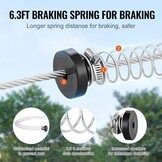 VEVOR Zipline Kit for Kids and Adults, 60 ft Zipline Kits Up to 500 Pounds, Backyard Outdoor Quick Installation Zipline, Playground Entertainment with Stainless Steel Zipline Line, Spring Brake,