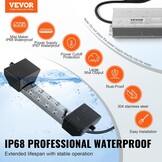 VEVOR 10 koppen ultrasone verstuiver, 7000 ml/h, IP67 waterdichte mistfabrikant met 280 W voeding, boei, reserveschijven, voor vijver, tuin, rotstuin, kas, Halloween-decoratie