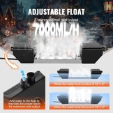 VEVOR 10 koppen ultrasone verstuiver, 7000 ml/h, IP67 waterdichte mistfabrikant met 280 W voeding, boei, reserveschijven, voor vijver, tuin, rotstuin, kas, Halloween-decoratie