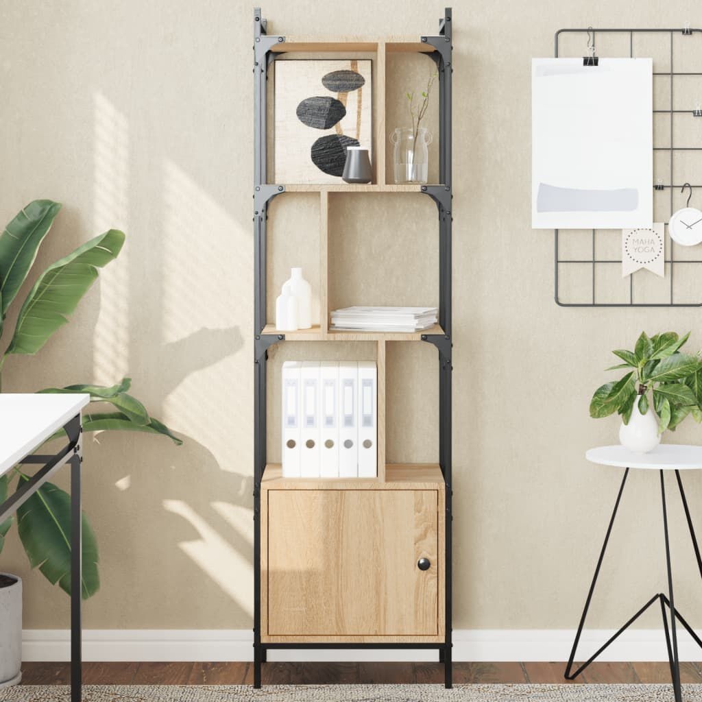 vidaXL Boekenkast met deur 44,5x30x154,5 cm hout sonoma eikenkleurig