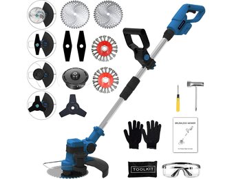 Accu-grastrimmer voor Makita-accu's met 5 soorten messen, borstelloze grastrimmer met onkruidborstel, 5-in-1 elektrische grastrimmer, 90 graden draaibare kop voor gazon en tuin