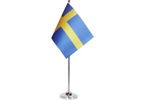 Tafelvlag Zweden 22x15cm | Satijn | 72% Korting!