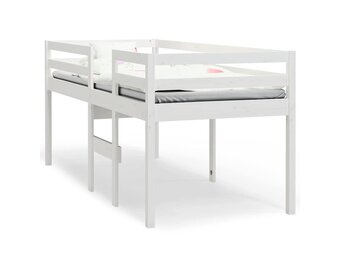 vidaXL Hoogslaper massief grenenhout wit 90x200 cm