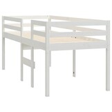 vidaXL Hoogslaper massief grenenhout wit 90x200 cm
