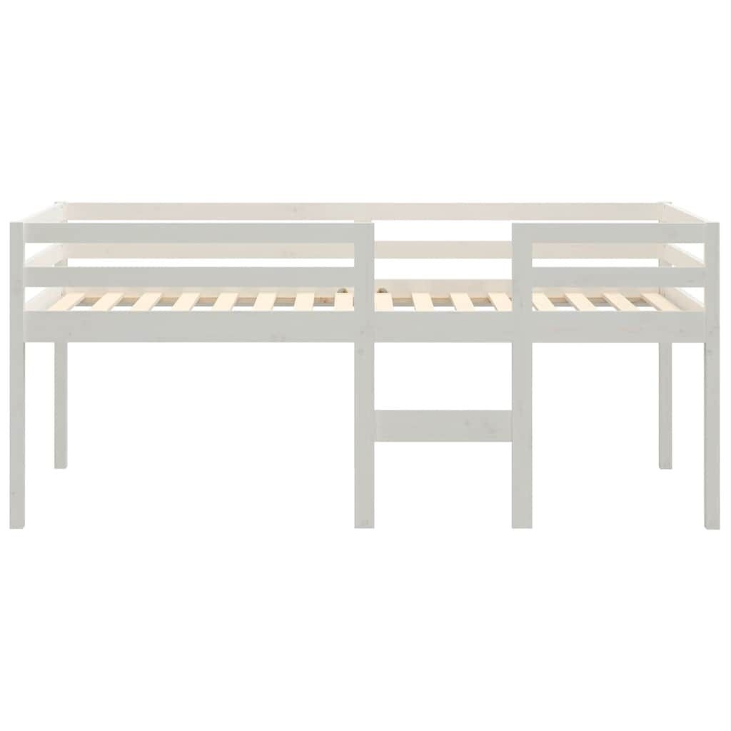 vidaXL Hoogslaper massief grenenhout wit 90x200 cm