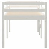 vidaXL Hoogslaper massief grenenhout wit 90x200 cm