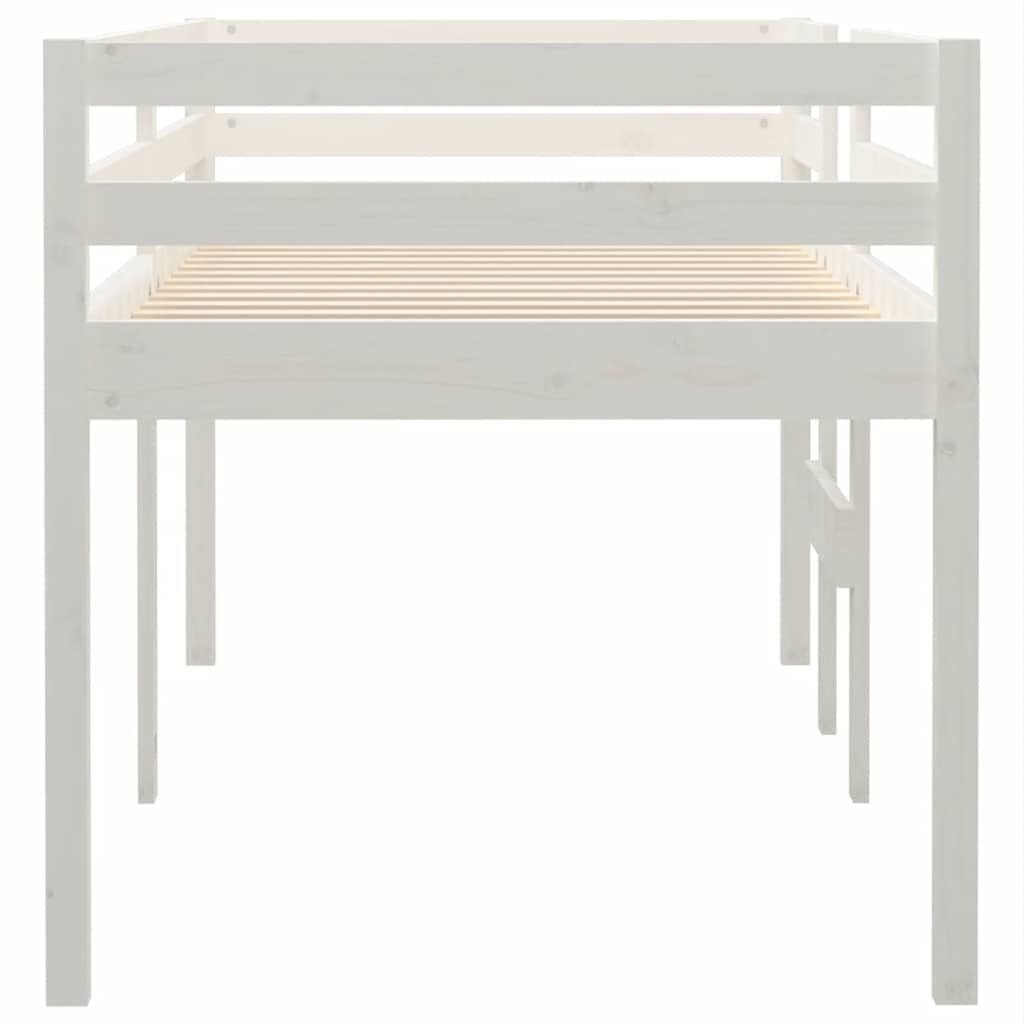 vidaXL Hoogslaper massief grenenhout wit 90x200 cm