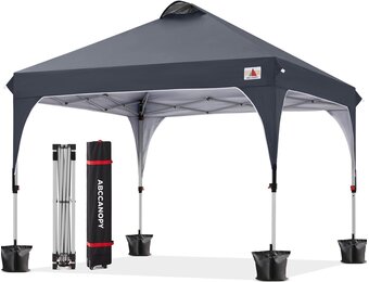 ABCCANOPY 3x3m Pop-Up Gazebo met Roltas en Gewichtszakken - Antracietgrijs