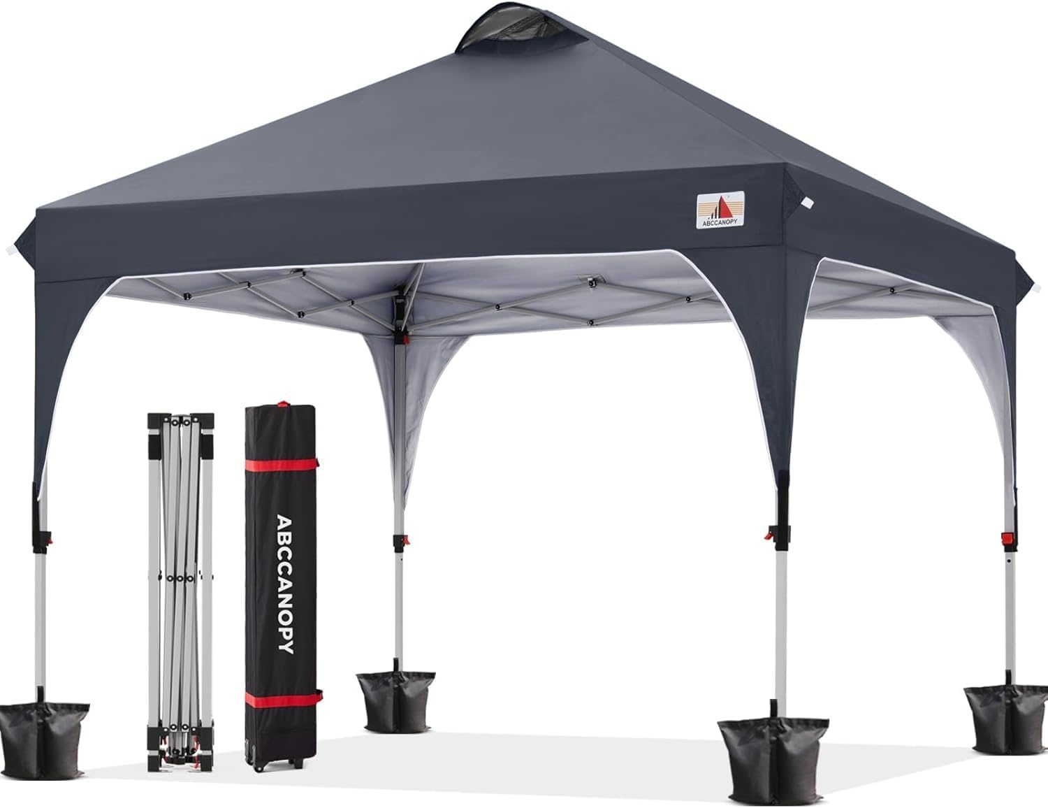 ABCCANOPY 3x3m Pop-Up Gazebo met Roltas en Gewichtszakken - Antracietgrijs
