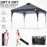 ABCCANOPY 3x3m Pop-Up Gazebo met Roltas en Gewichtszakken - Antracietgrijs