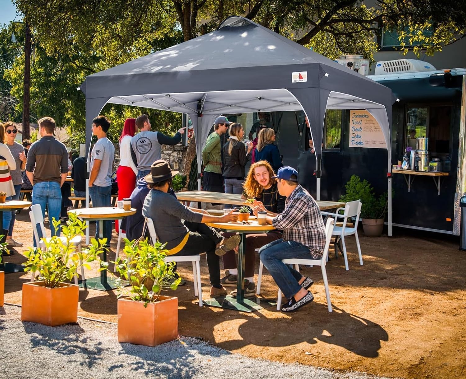 ABCCANOPY 3x3m Pop-Up Gazebo met Roltas en Gewichtszakken - Antracietgrijs