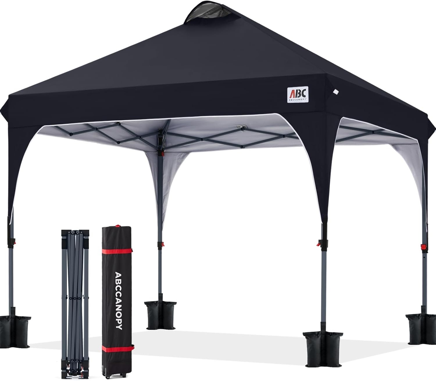 ABCCANOPY 3x3m Pop-Up Gazebo met Roltas en Gewichtszakken - Antracietgrijs