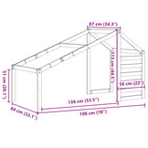 vidaXL Kinderbedhuisje 198x87x113 cm massief grenenhout