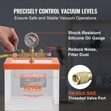 VEVOR Vacuümkamer 7,57 l, multifunctionele acryl vacuüm ontgassingskamer, transparante vacuümkamer voor het ontgassen van hars, ontgassing, ontgassing van gips, vacuümafzuiging acryl