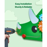 VEVOR Dinosaur Activity Wall Busy Board Panels, 11 Activities, Montessori Sensory Wall Toy for Kids 3-12 Years, Montessori Learning Activity Center, Ideal for Toddler Playroom Nursery Classroom