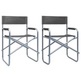 vidaXL Regisseursstoelen 2 stuks Staal Grijs - 52% Korting!