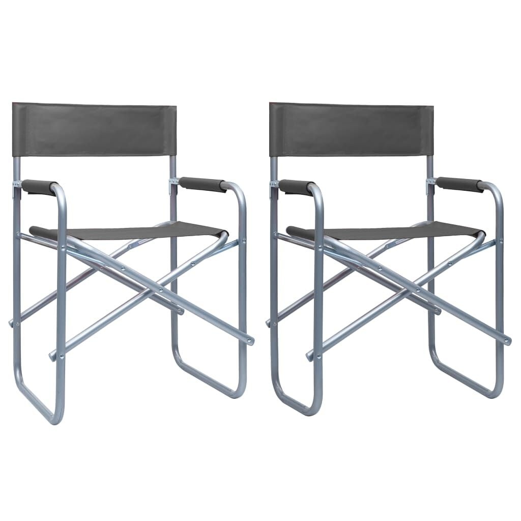 vidaXL Regisseursstoelen 2 stuks Staal Grijs - 52% Korting!