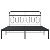 Zwart Metalen Bedframe met Hoofdbord - 150x200 cm (52% Korting)