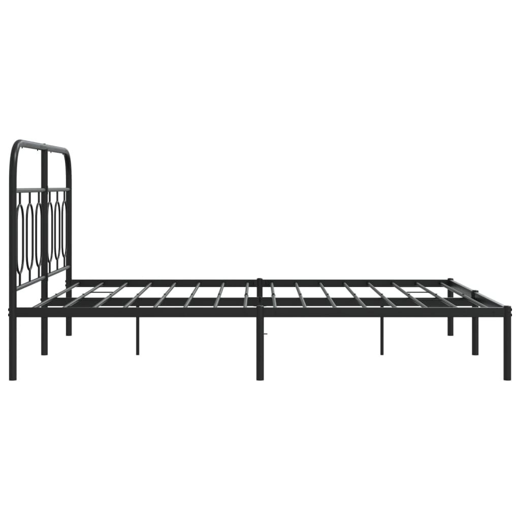 Zwart Metalen Bedframe met Hoofdbord - 150x200 cm (52% Korting)